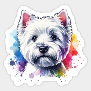 Bright Watercolor West Highland White Terrier Westie Sticker